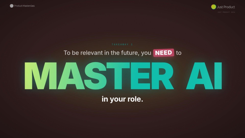 Slide: to be relevant in the future, you need to master AI