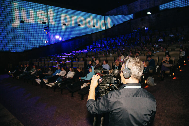 The camera team recording the livestream