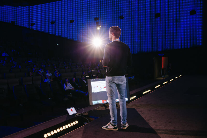 A speaker on the main stage
